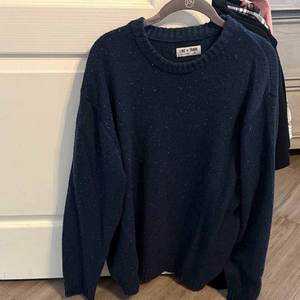 Line & Thread Men's Dark Blue Crewneck Sweater